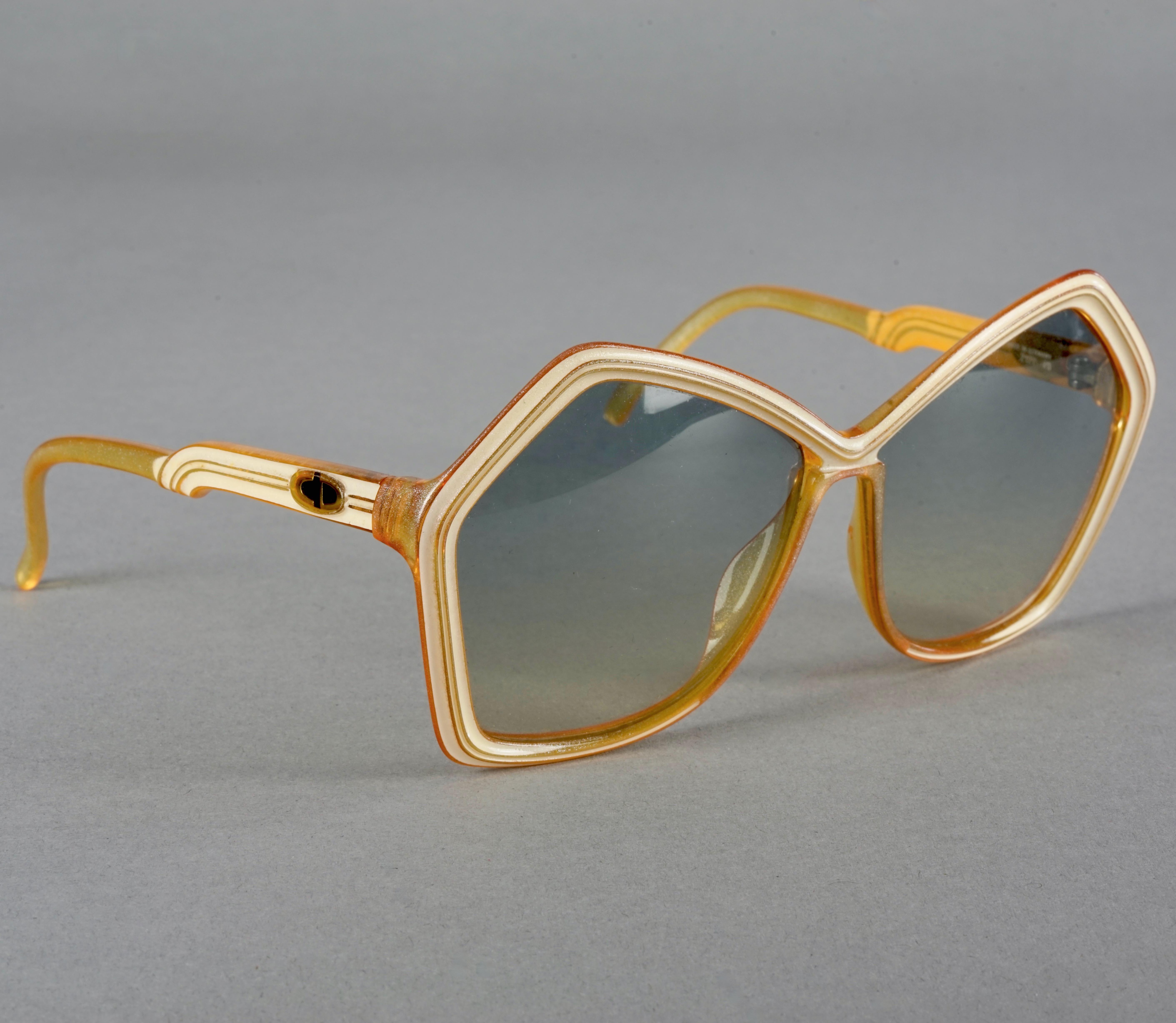 Vintage CHRISTIAN DIOR Pentagon Yellow Sunglasses 2