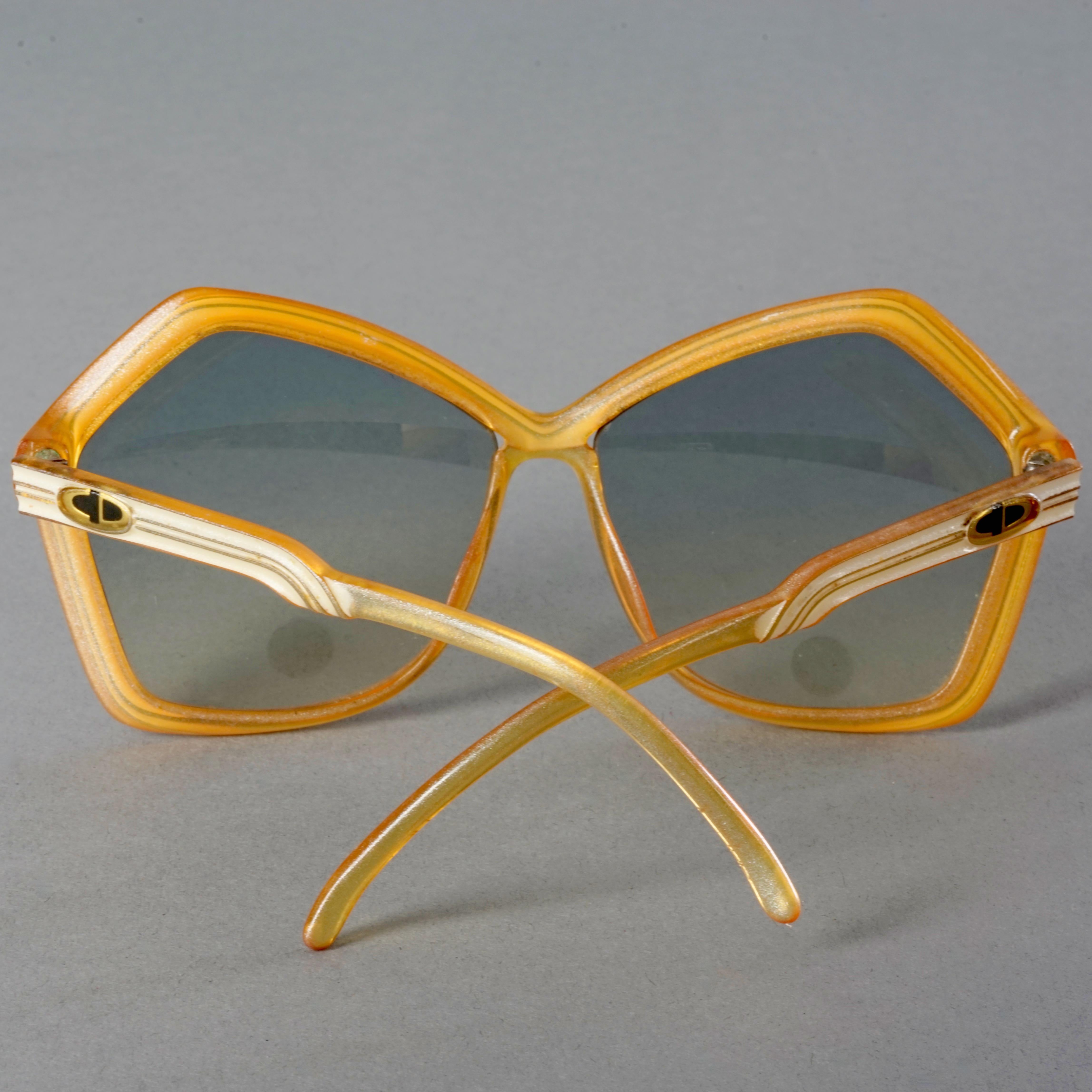 Vintage CHRISTIAN DIOR Pentagon Yellow Sunglasses 3
