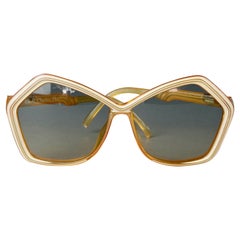 Vintage CHRISTIAN DIOR Pentagon gelbe Vintage-Sonnenbrille