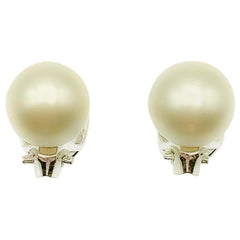 Vintage Christian Dior Petite Pearl Clip Earrings 1980s
