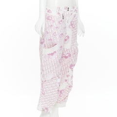 vintage CHRISTIAN DIOR pink blossom monogram logo cargo jeans FR36 S