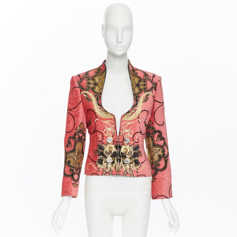baroque wool and silk bright colors jacket rare 1970 blazer