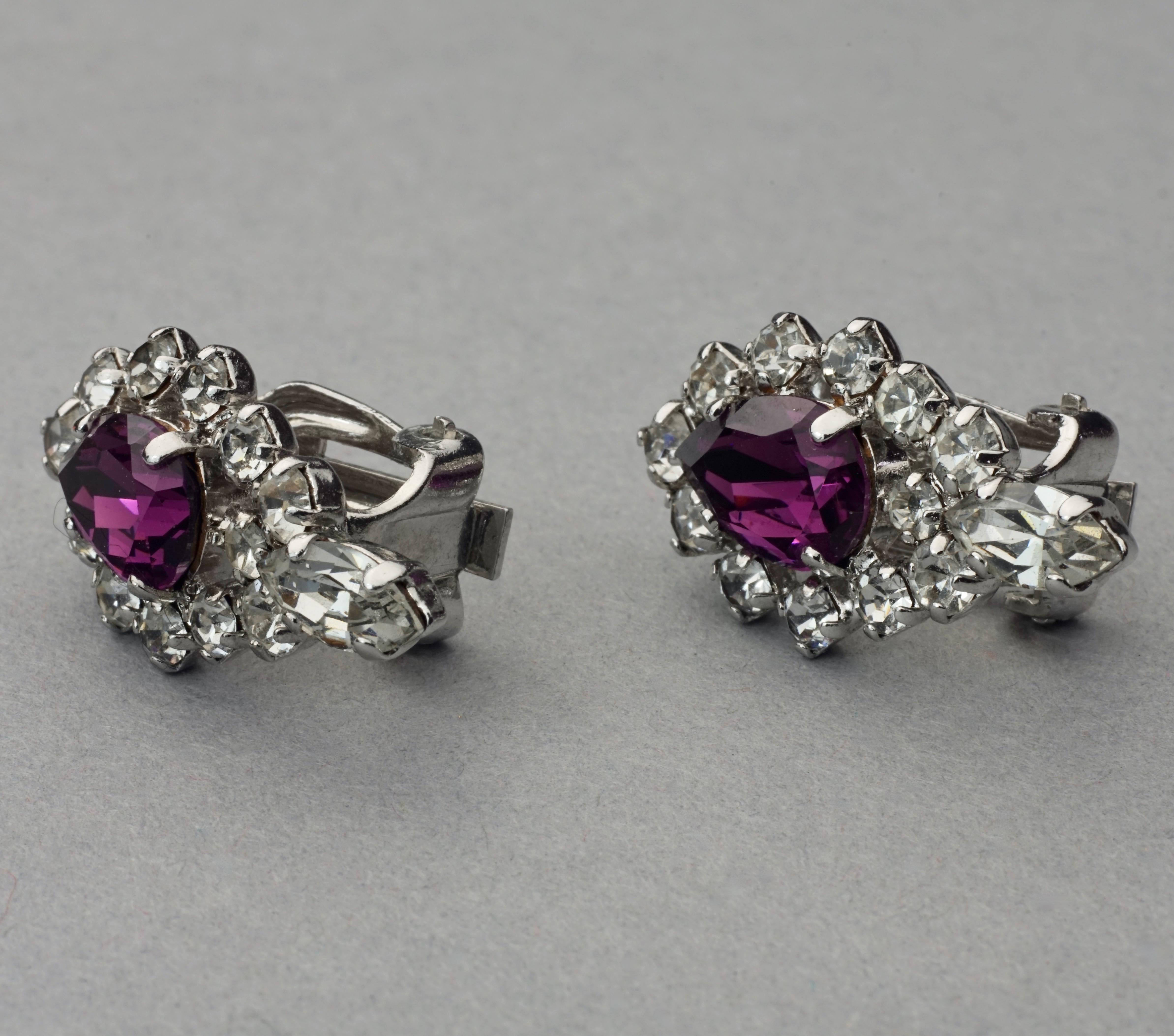 purple rhinestone earrings