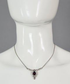 Vintage CHRISTIAN DIOR Lila Amethyst-Strass-Halskette, CHRISTIAN DIOR
