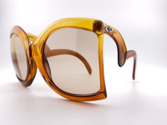 Vintage Christian Dior Rare D09 Amber Oversized Optyl Sunglasses