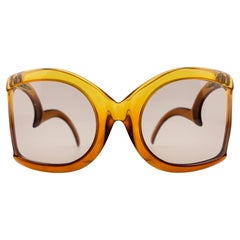 Vintage Christian Dior Rare D09 Amber Oversized Optyl Sunglasses