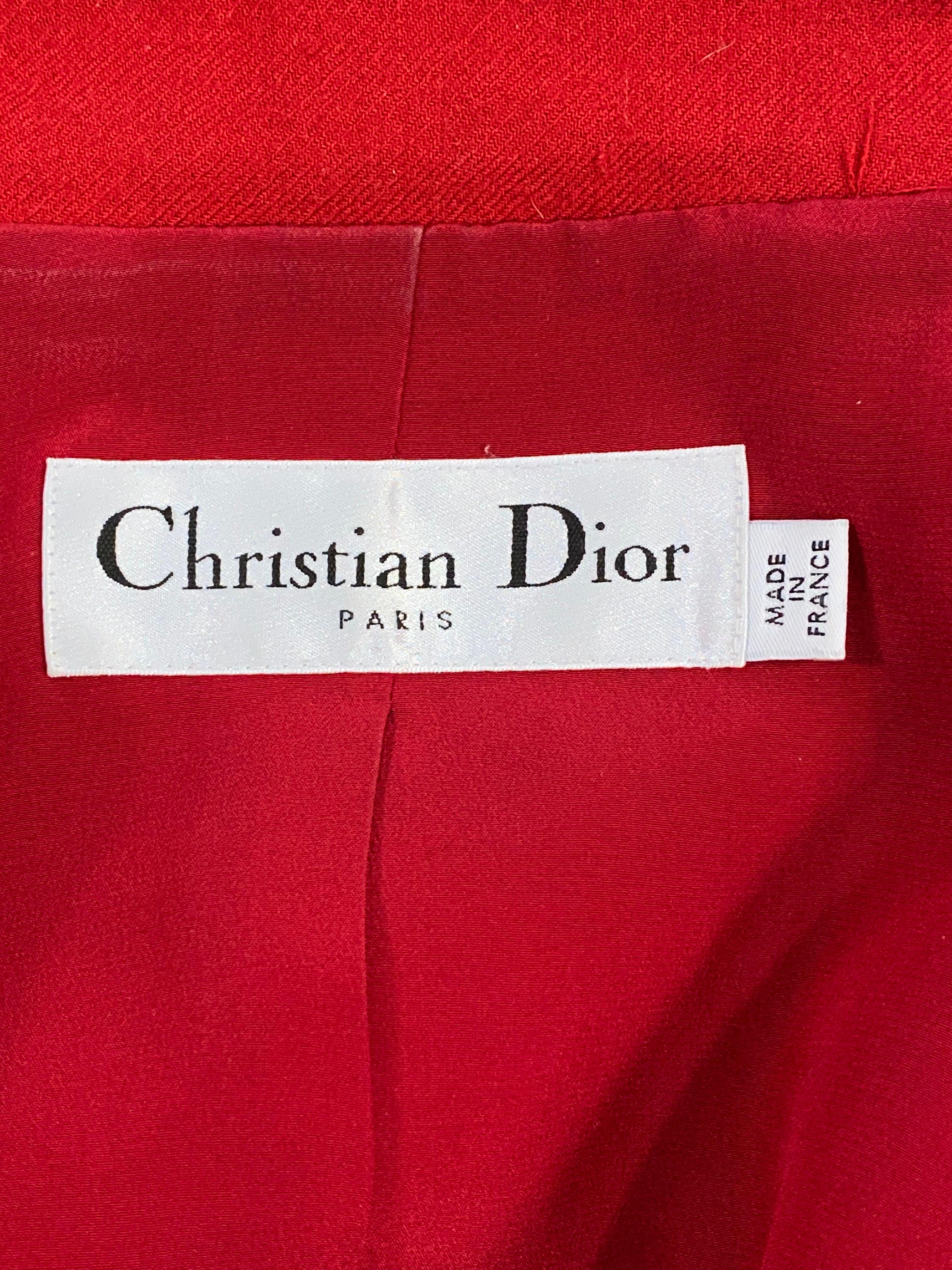 Women's Vintage Christian Dior Red Wool Cape Poncho Size 8