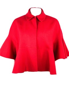 Vintage Christian Dior Red Wool Cape Poncho Size 8