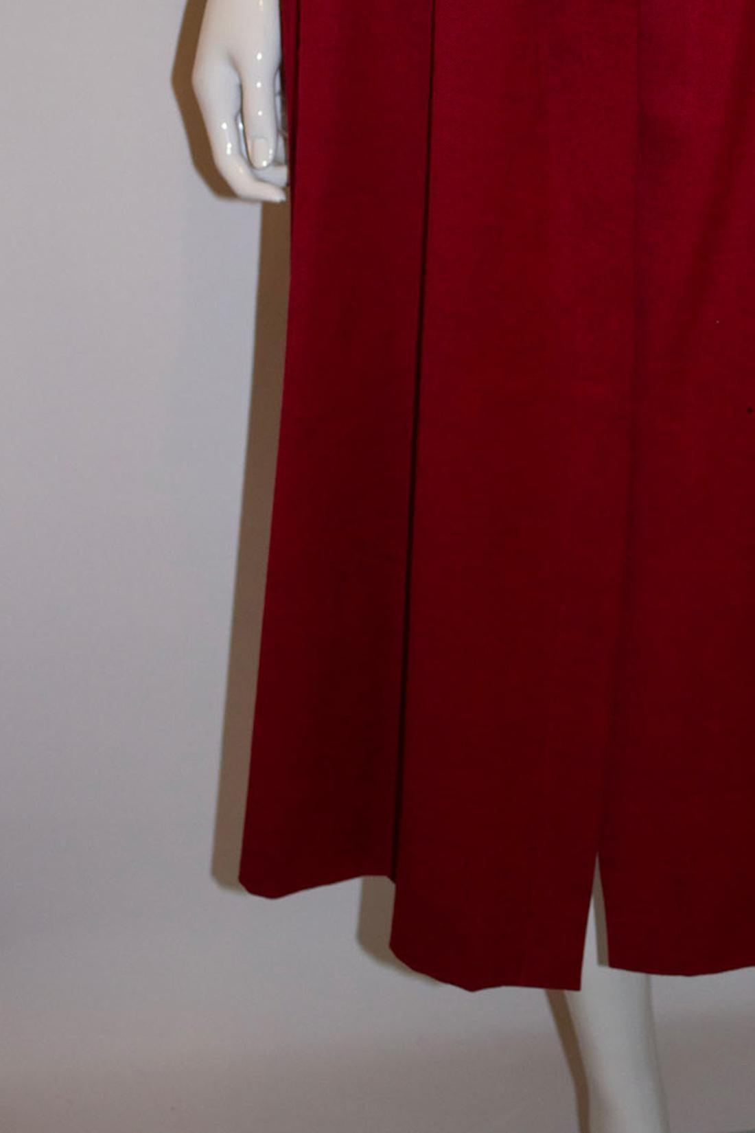 Vintage Christian Dior Red Wool Skirt For Sale 2