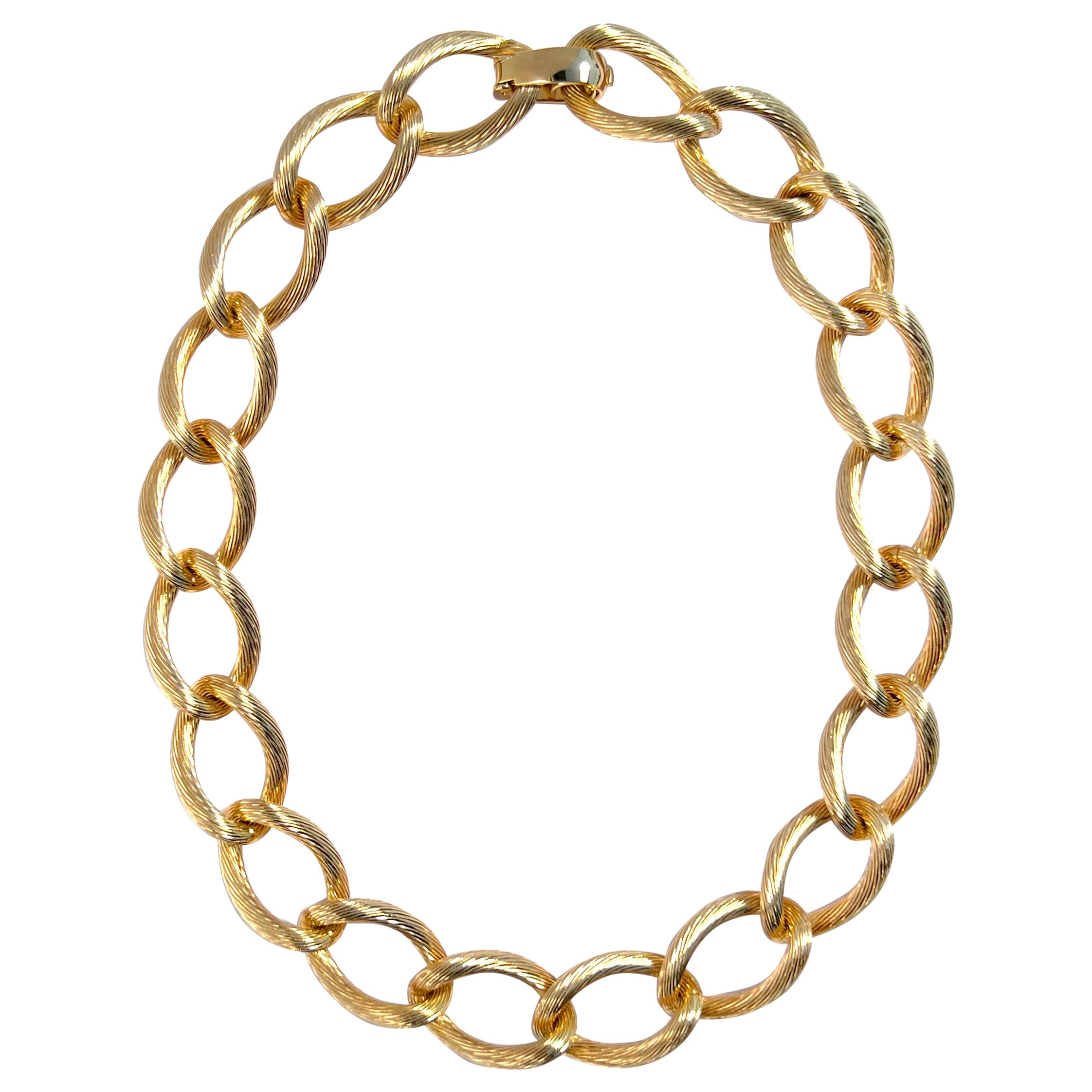 Collar vintage de eslabones acanalados Christian Dior, años 80