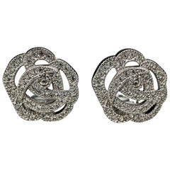 CHRISTIAN DIOR Rose Strass-Ohrringe, Vintage