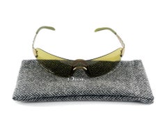 Vintage Christian Dior Ruthenium Green Gold Bubble Wrap Sunglasses Fall 2000 Y2K