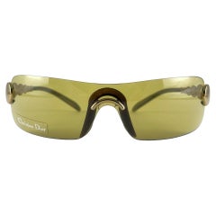 Retro Christian Dior Ruthenium Green Gold Bubble Wrap Sunglasses Fall 2000 Y2K