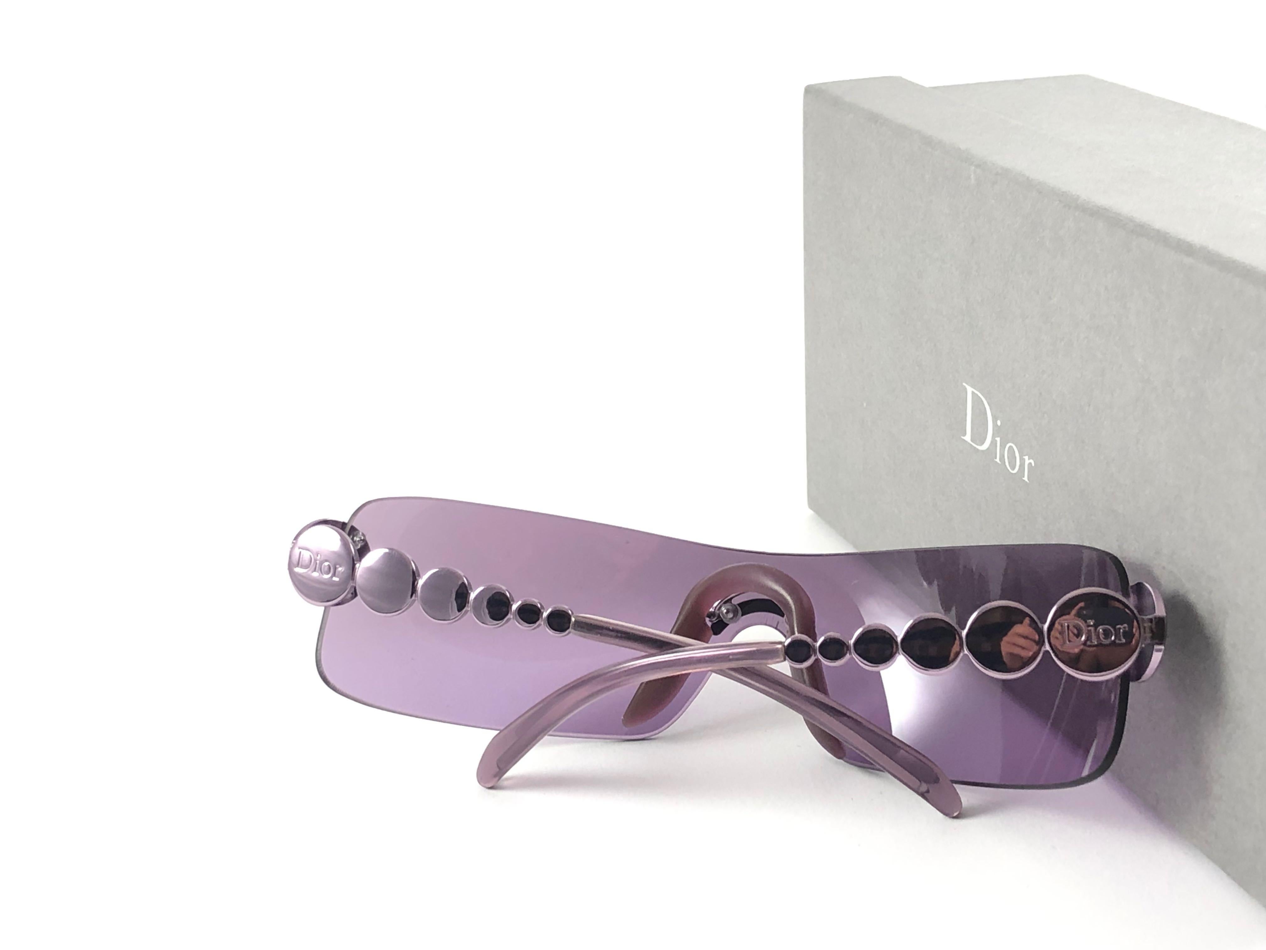 Vintage Christian Dior Ruthenium Purple Bubble Wrap Sunglasses Fall 2000 Y2K 4