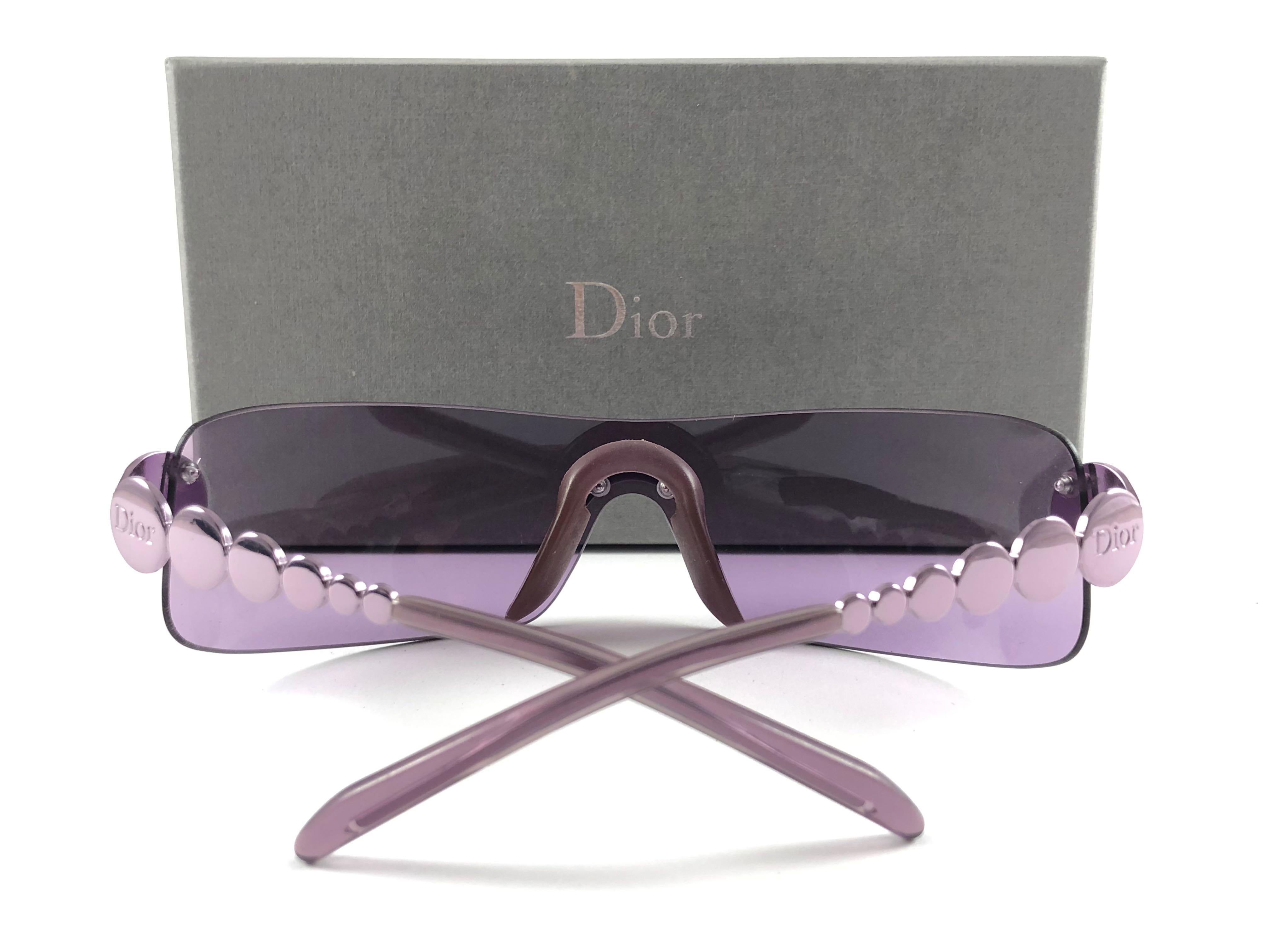 Vintage Christian Dior Ruthenium Purple Bubble Wrap Sunglasses Fall 2000 Y2K 5