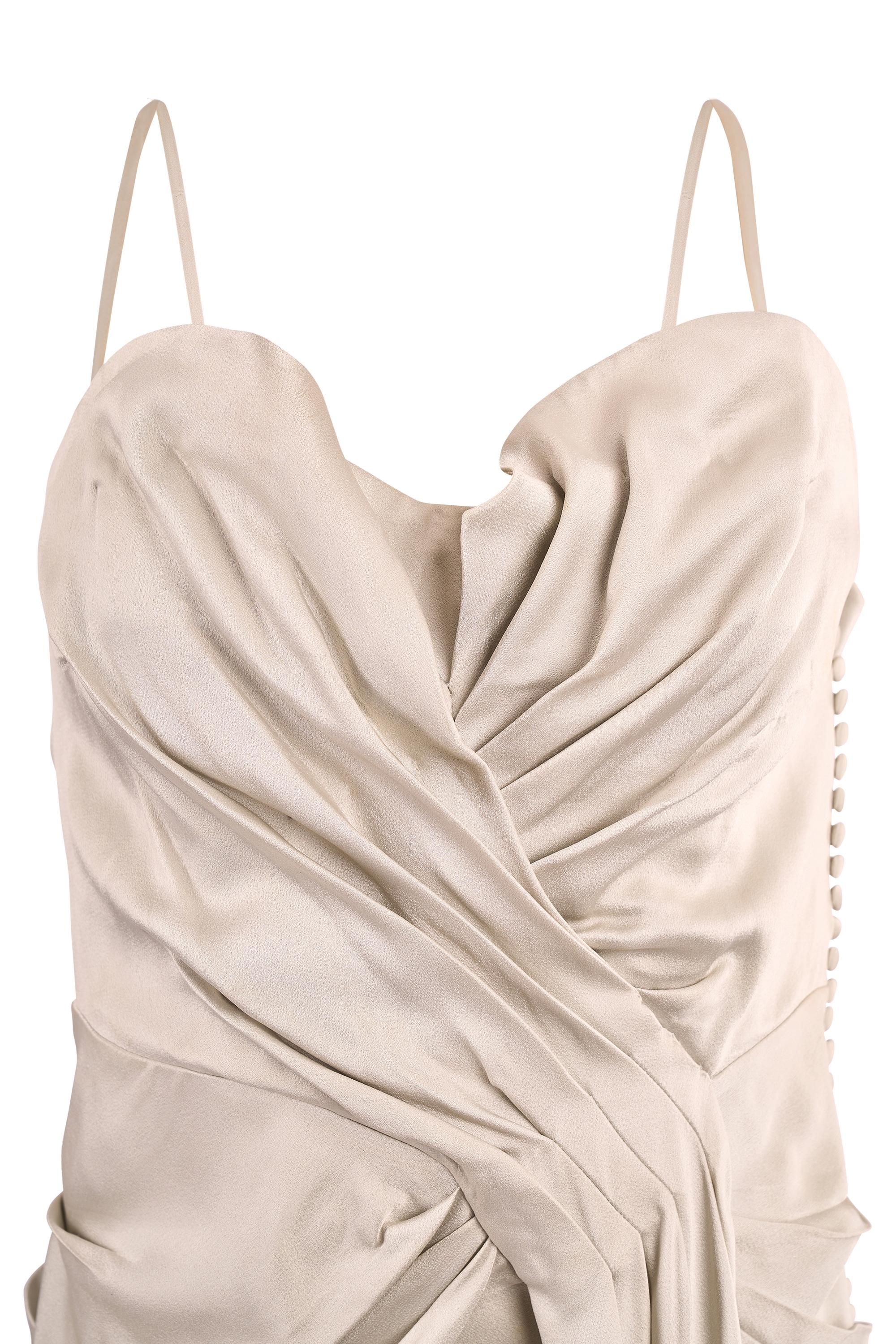 Blanc Vintage Christian Dior S/S 2008 White Silk Gown (Robe en soie blanche) en vente