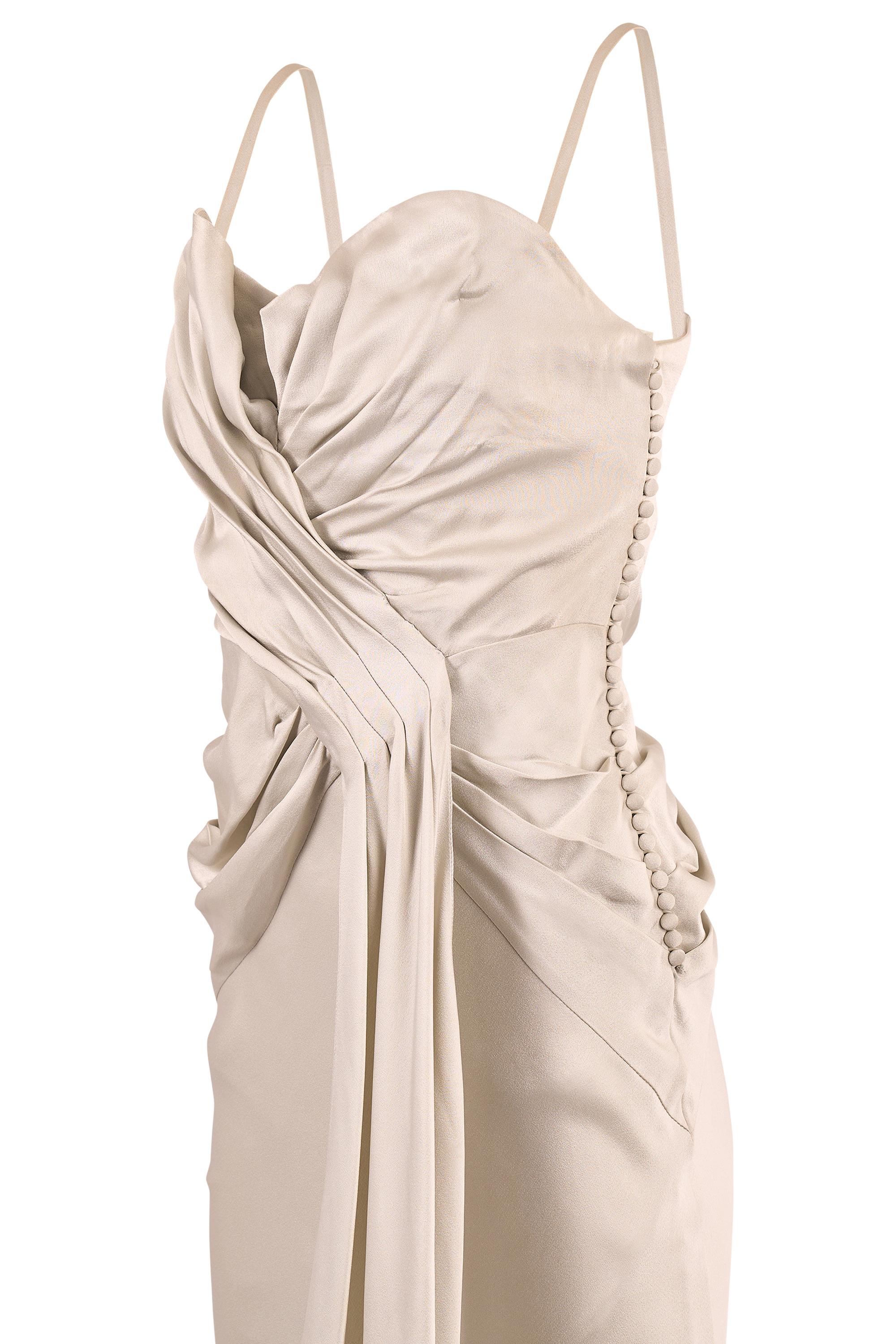Vintage Christian Dior S/S 2008 White Silk Gown (Robe en soie blanche) Excellent état - En vente à London, GB