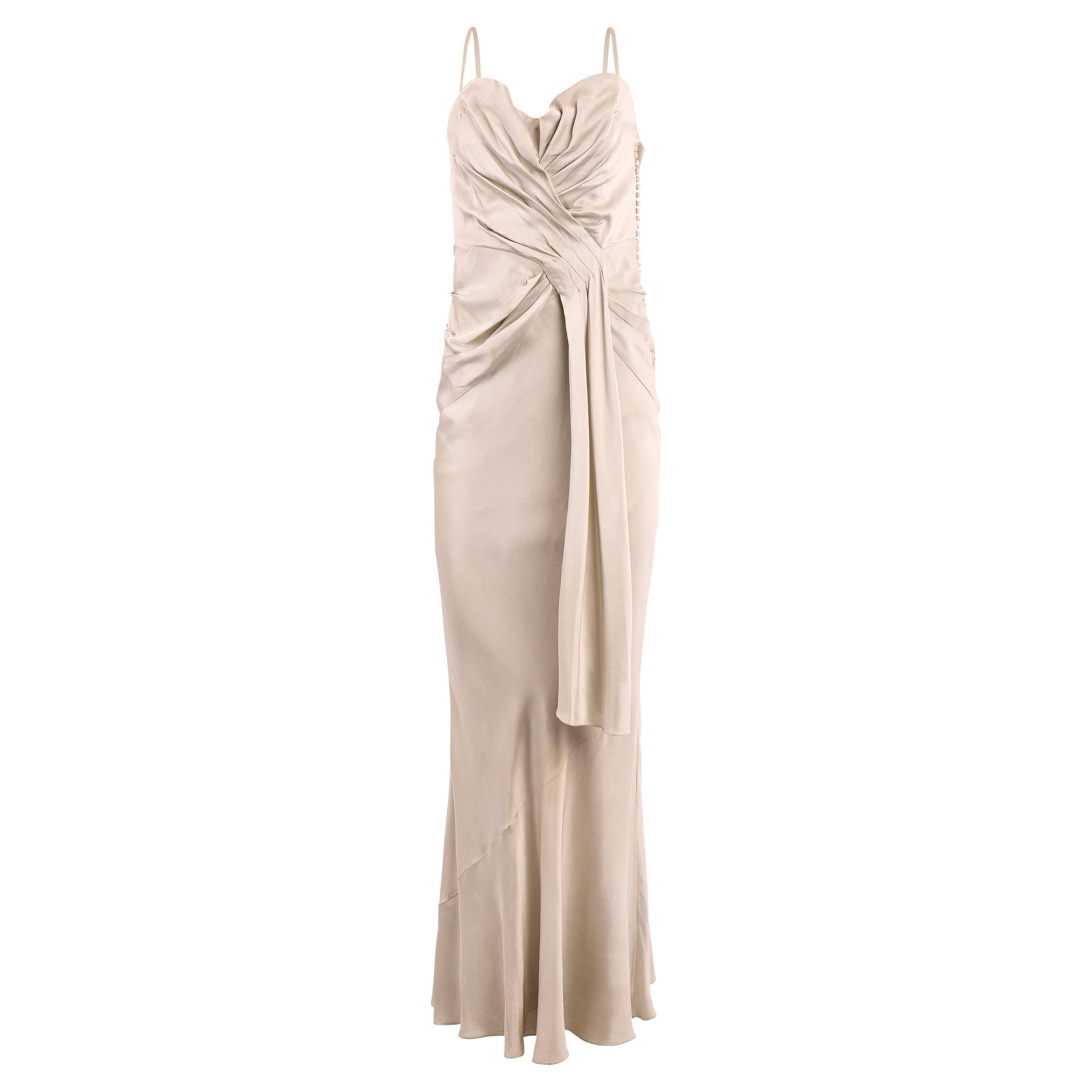 Vintage Christian Dior S/S 2008 White Silk Gown (Robe en soie blanche) en vente