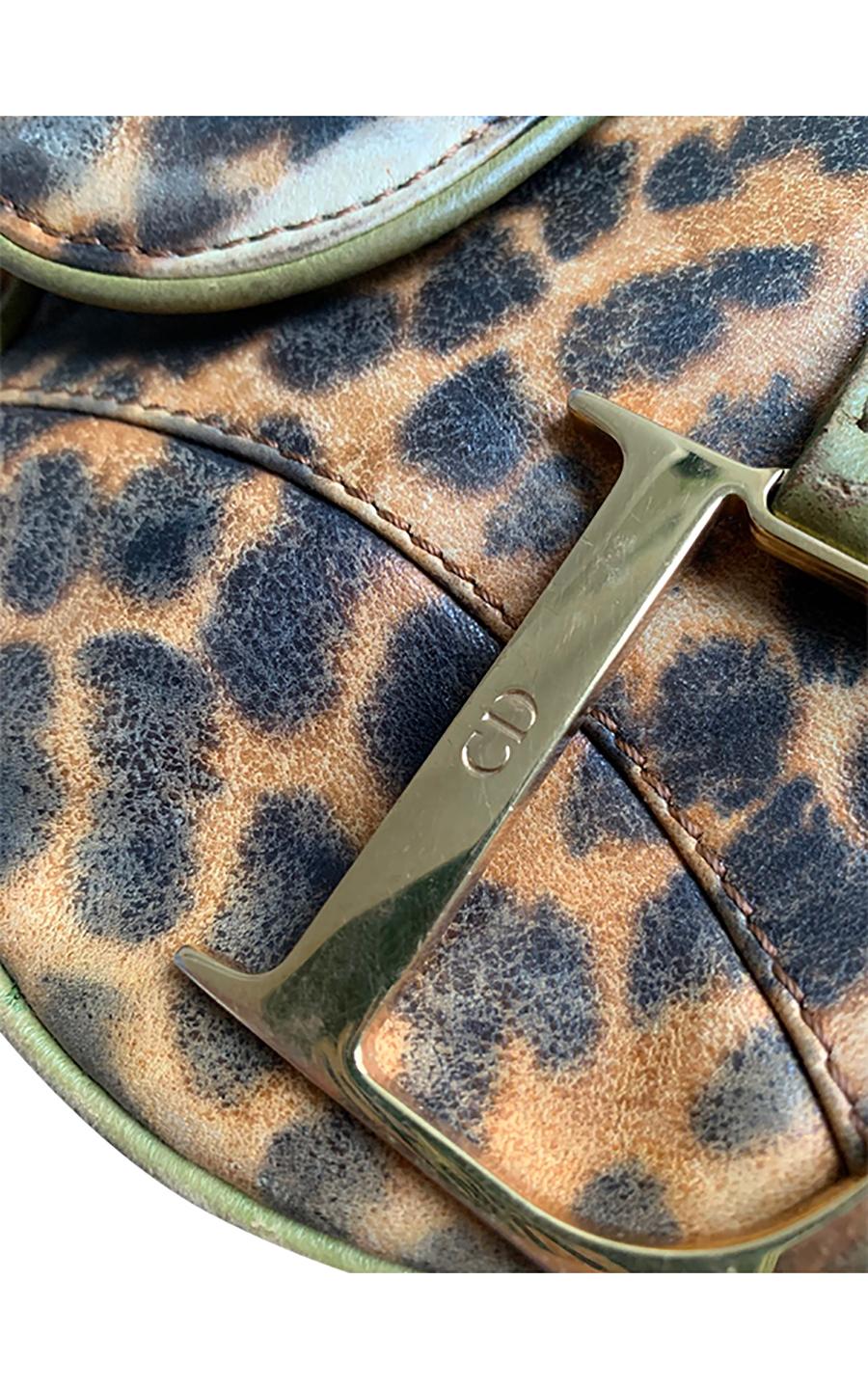 Brown Vintage Christian Dior Saddle Leopard 