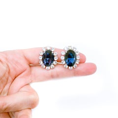 Vintage Christian Dior Sapphire Paste Earrings 1968