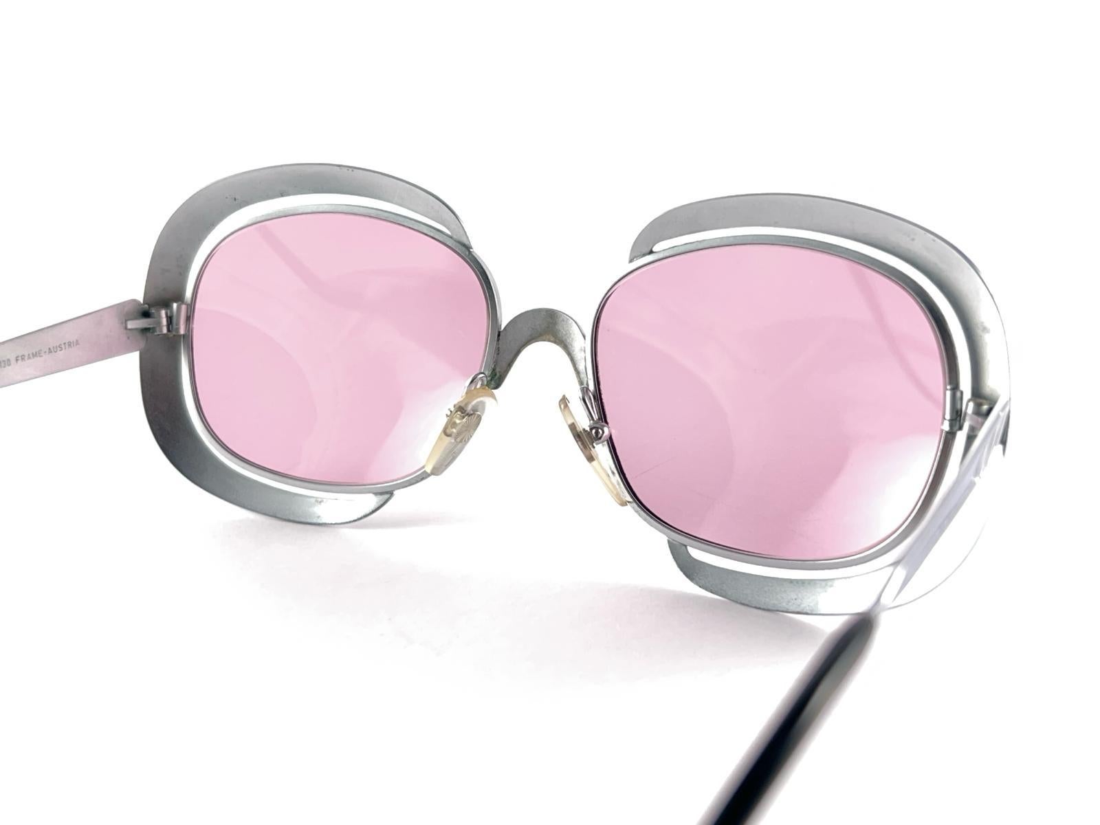 Vintage Christian Dior Silver Frame Pink Lenses Sunglasses 80's Made in Austria 6