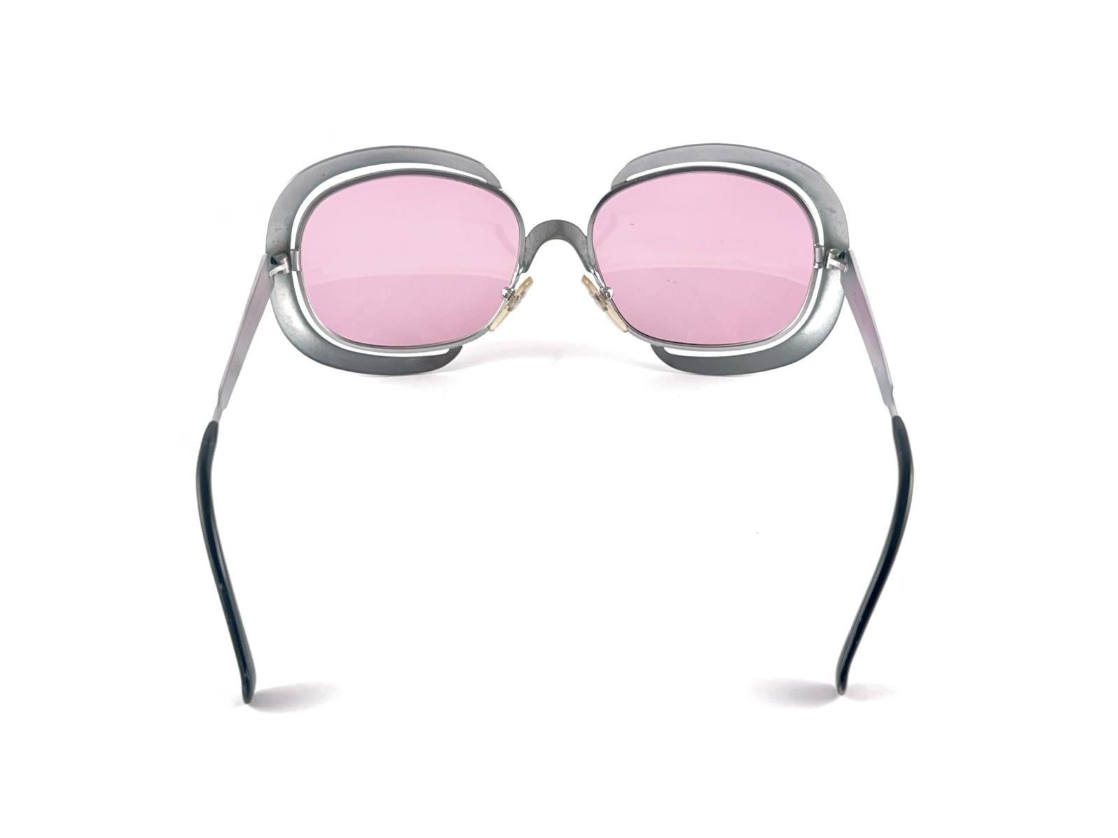 Vintage Christian Dior Silver Frame Pink Lenses Sunglasses 80's Made in Austria 7