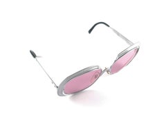 Vintage Christian Dior Silver Frame Pink Lenses Sunglasses 80's Made in Austria