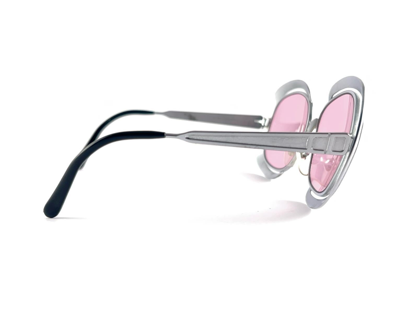 Vintage Christian Dior Silver Frame Pink Lenses Sunglasses 80's Made in Austria 3