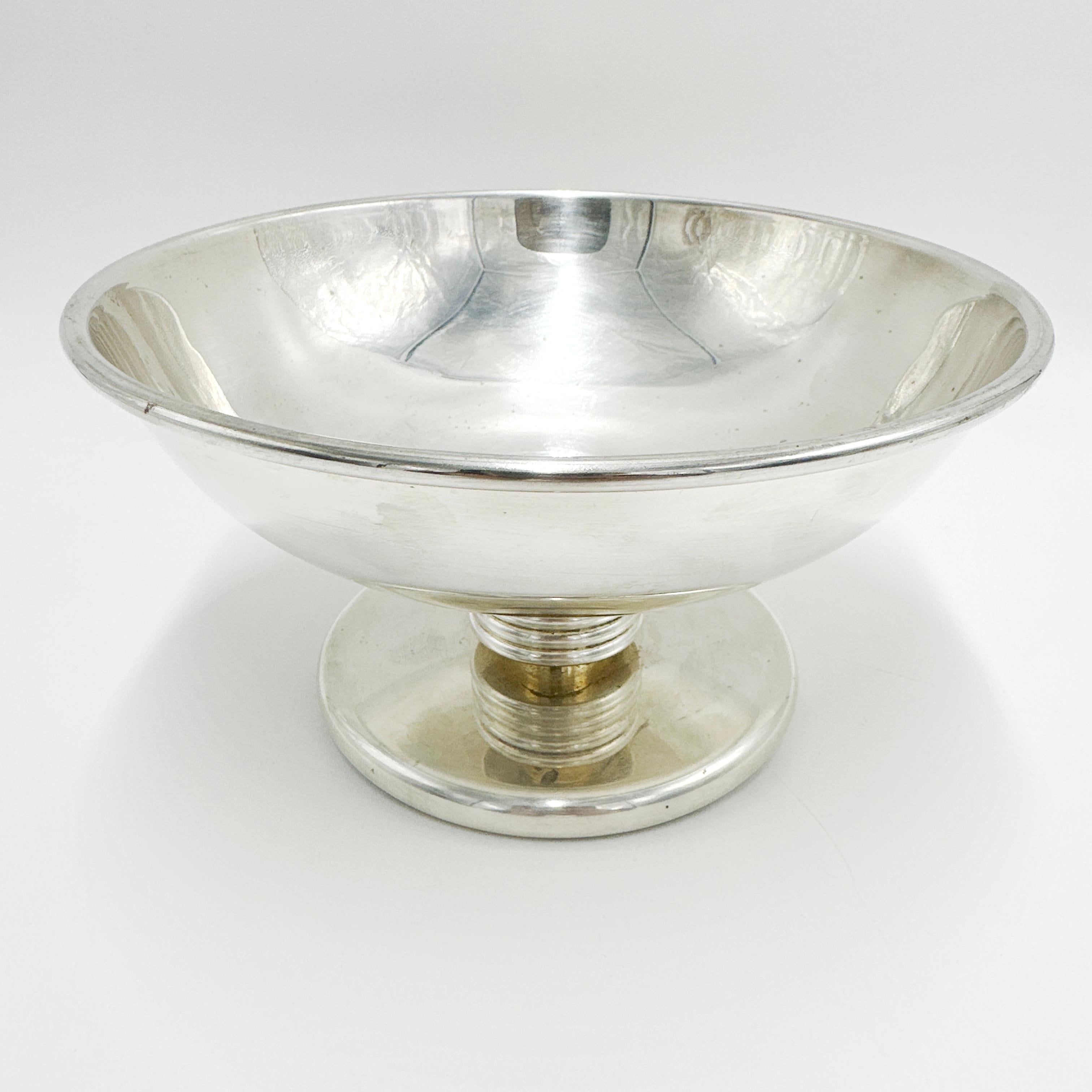 Vintage Christian Dior Versilbertes Pedestal Schale 1