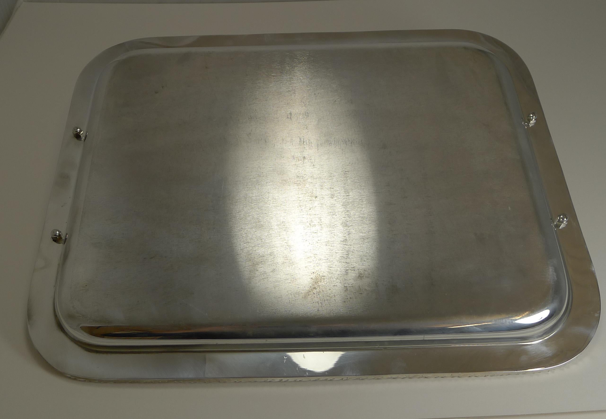 Vintage Christian Dior Silver Plated Serving Tray, circa 1970 For Sale 2