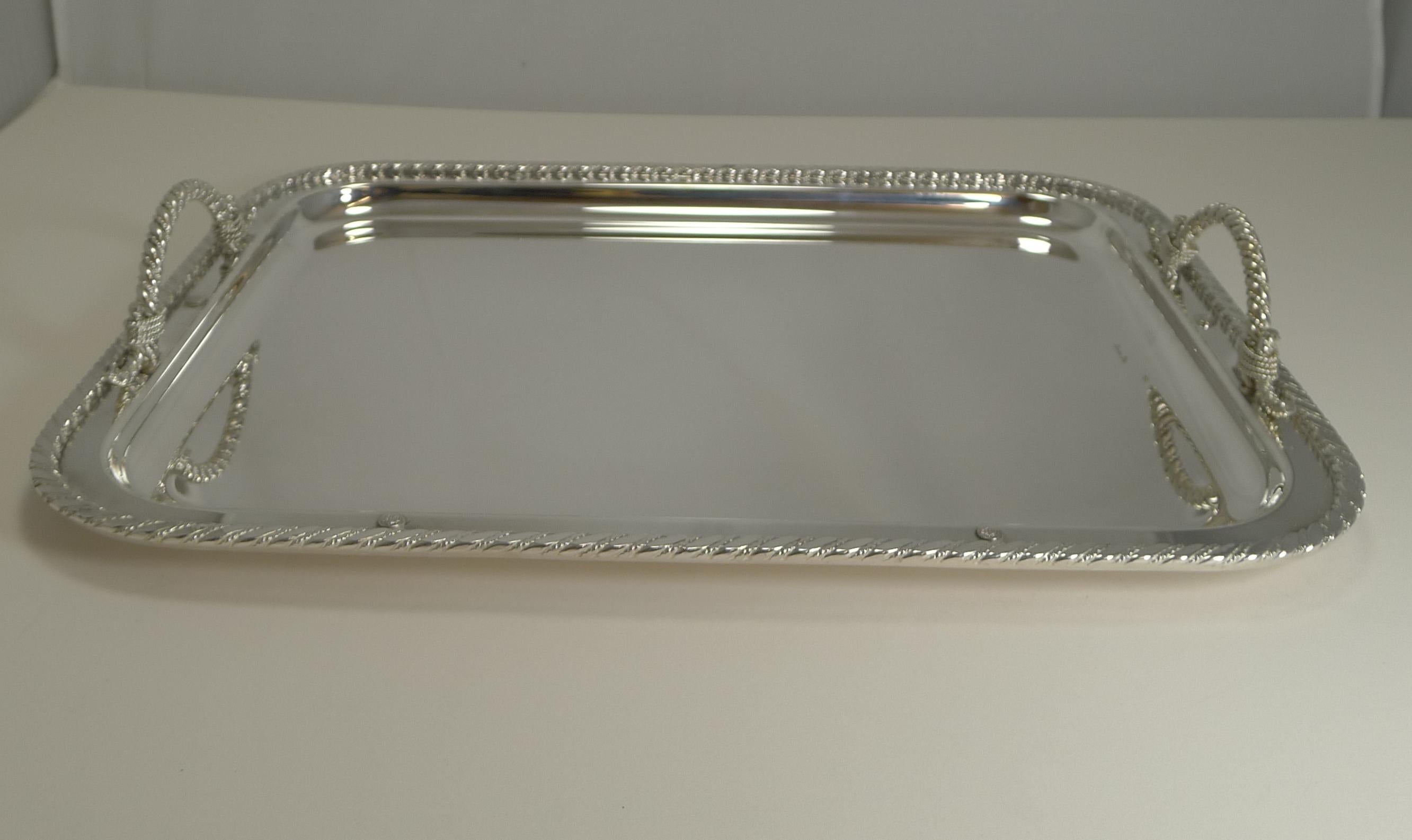 Vintage Christian Dior Silver Plated Serving Tray, circa 1970 3