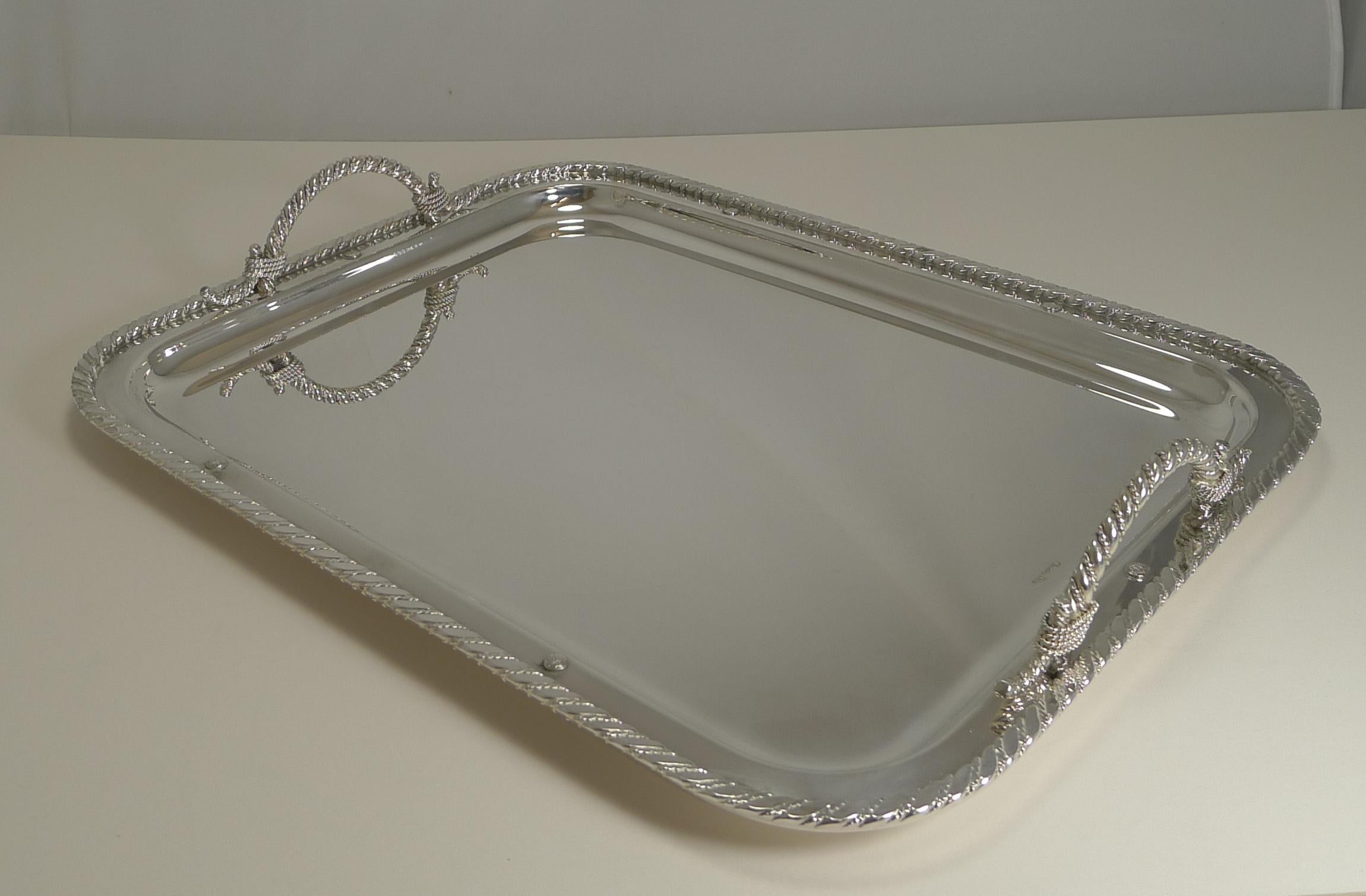 Vintage Christian Dior Silver Plated Serving Tray, circa 1970 4