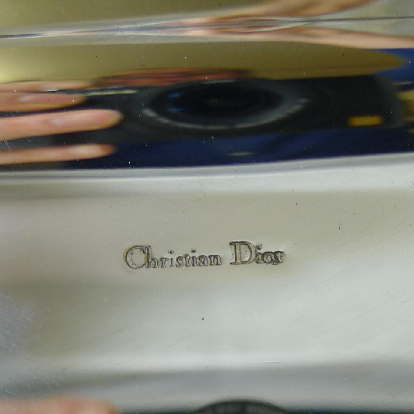 Mid-Century Modern Vintage Christian Dior Silver Plated Serving Tray, circa 1970