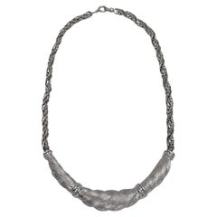 1970's Vintage Christian Dior Silber Ton Collier Halskette