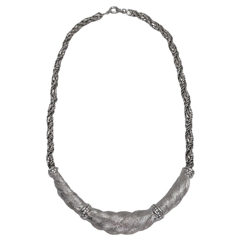 1970’s Vintage Christian Dior Silver Tone Collier Necklace at 1stDibs