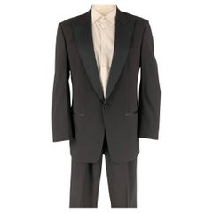 Vintage CHRISTIAN DIOR Size 41 Black Long Virgin Wool Tuxedo Suit