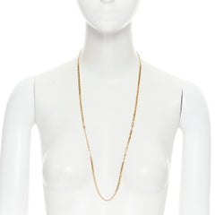 vintage CHRISTIAN DIOR small CD logo long gold chain necklace