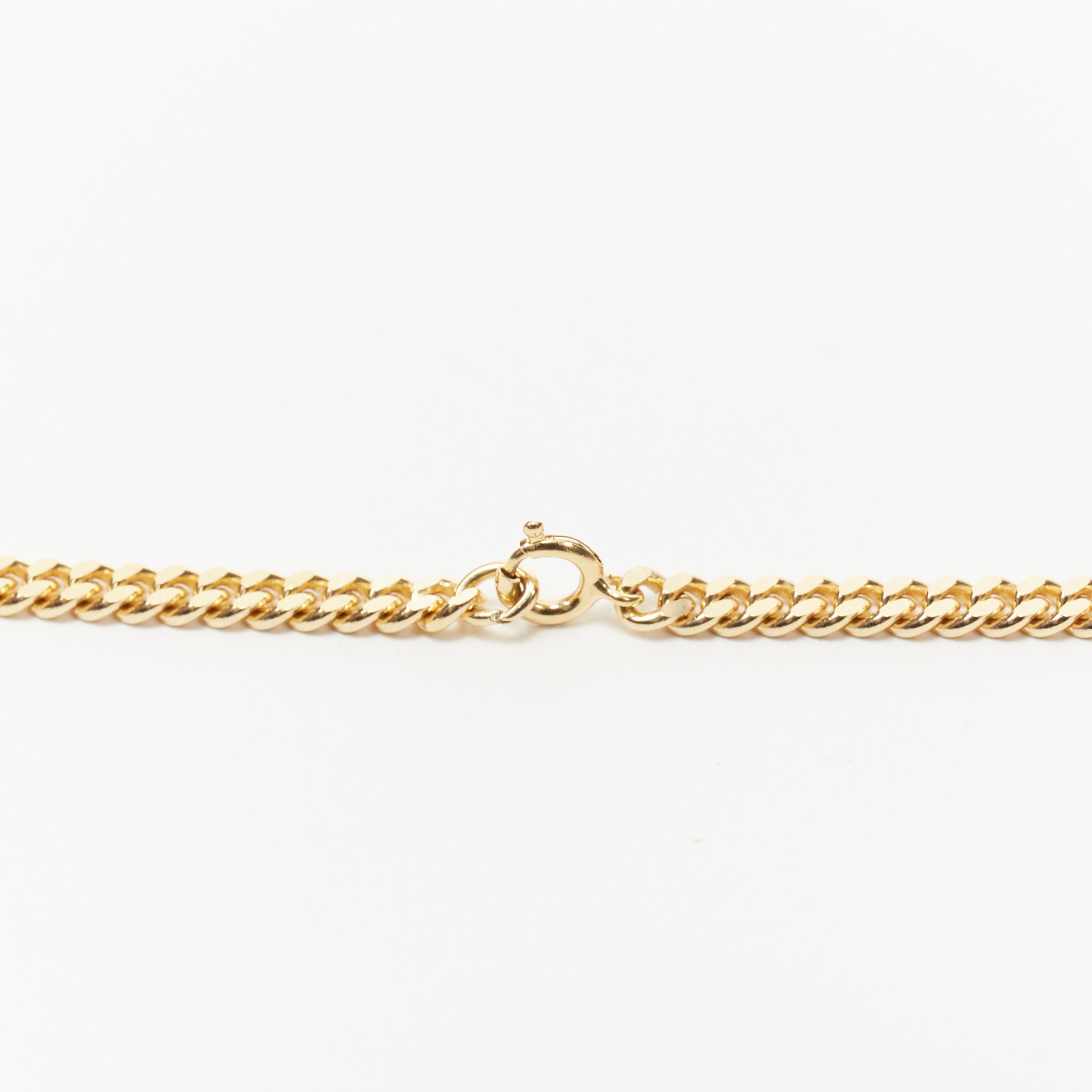 Gold vintage CHRISTIAN DIOR small CD logo long gold chain necklace