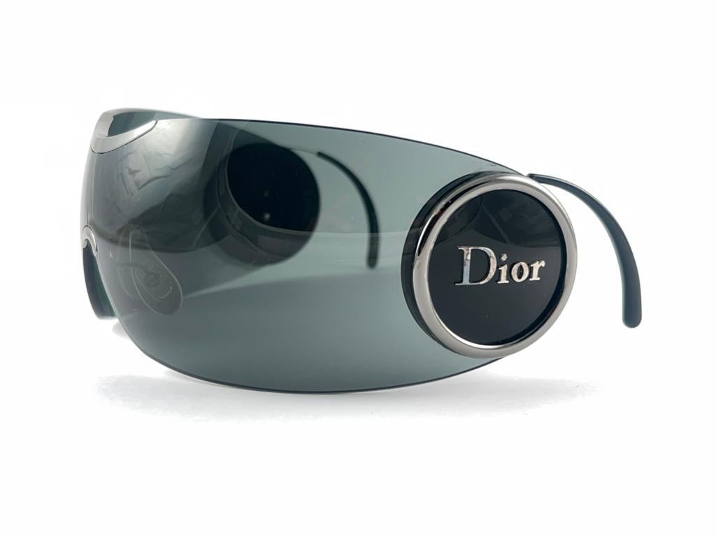 Women's Vintage Christian Dior Sport 3 Mask Shield Sunglasses 2000'S Made In Italy Y2K For Sale