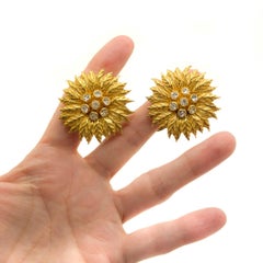 Vintage Christian Dior Sunflower Earrings 1980s