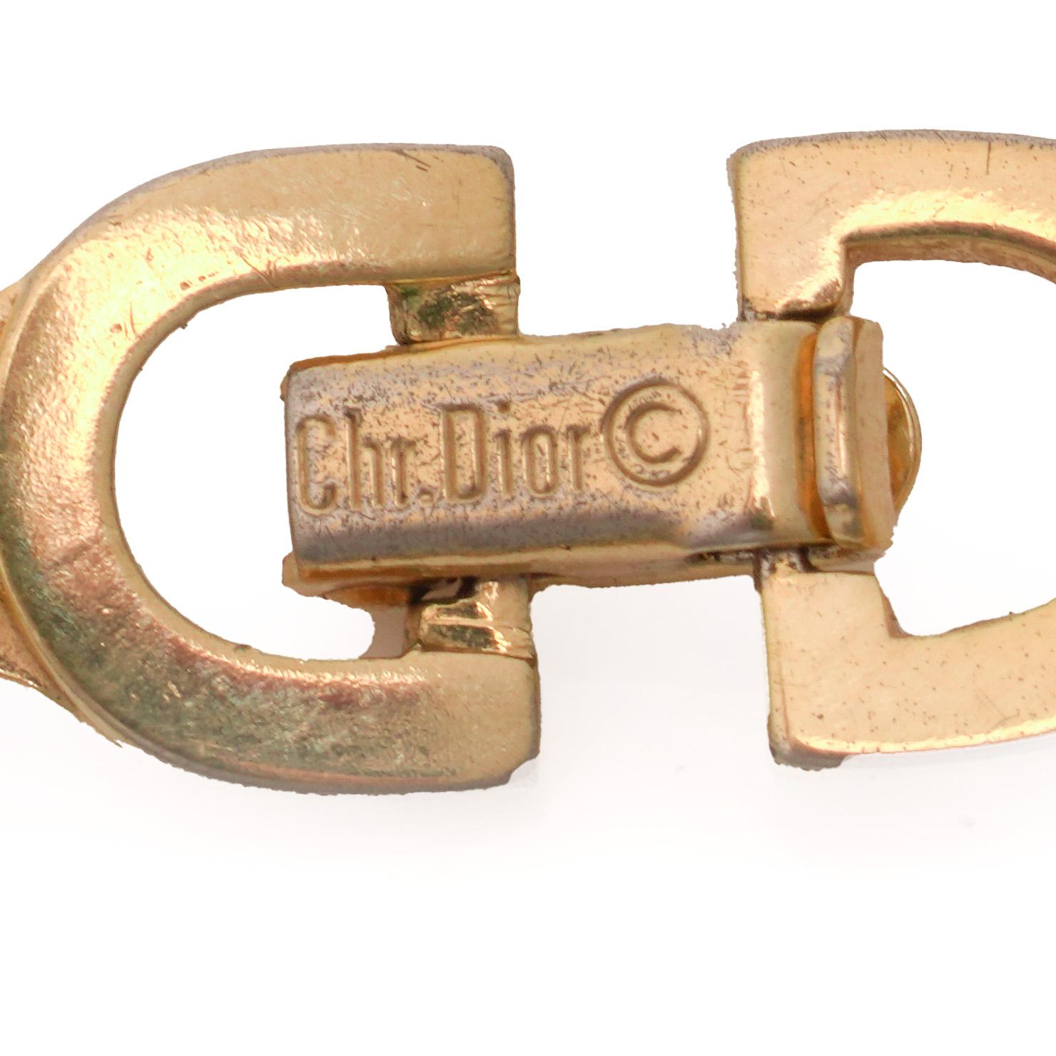 Pulsera vintage Christian Dior de eslabones de cadena con textura y cierre CD, años 60 en venta 1