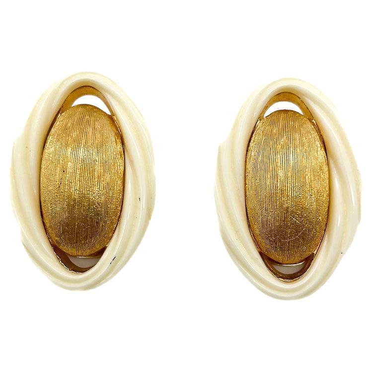Vintage Christian Dior Textured Twist Earrings 1980s