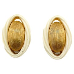 Vintage Christian Dior Textured Twist Earrings 1980s