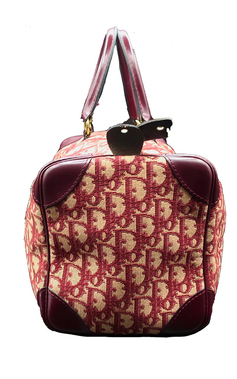 Pink Vintage Christian Dior Trotter Boston Bag