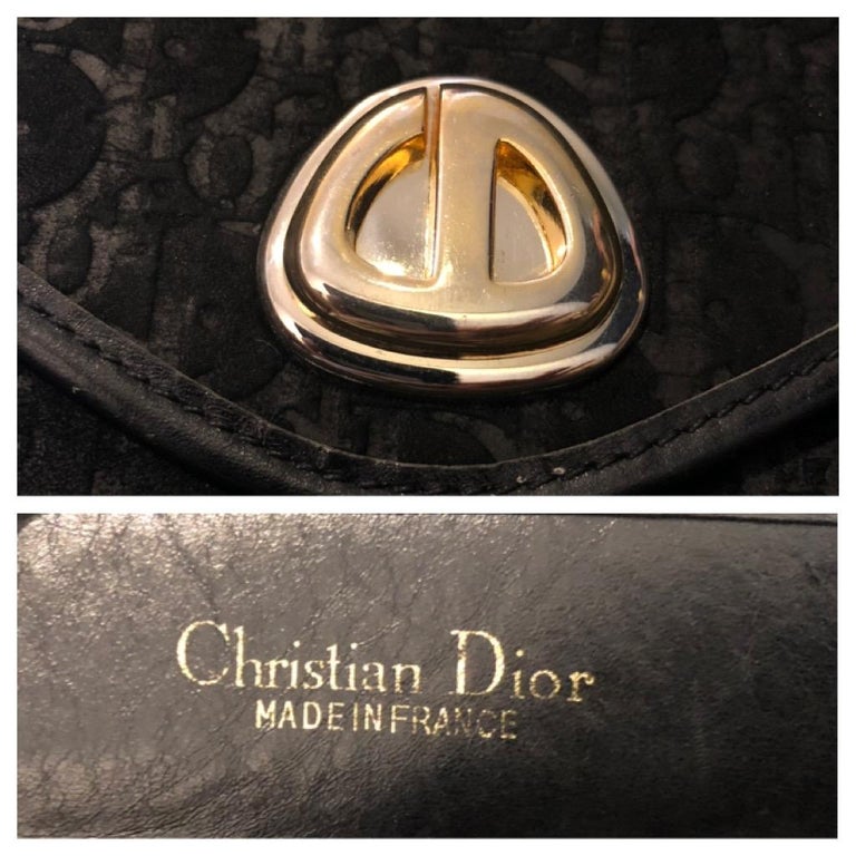 Vintage CHRISTIAN DIOR TrotterEmbossed Suede Leather Chain Bag at 1stDibs