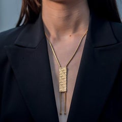 Vintage Christian Dior Trotter Logo Lariat Necklace 1980s