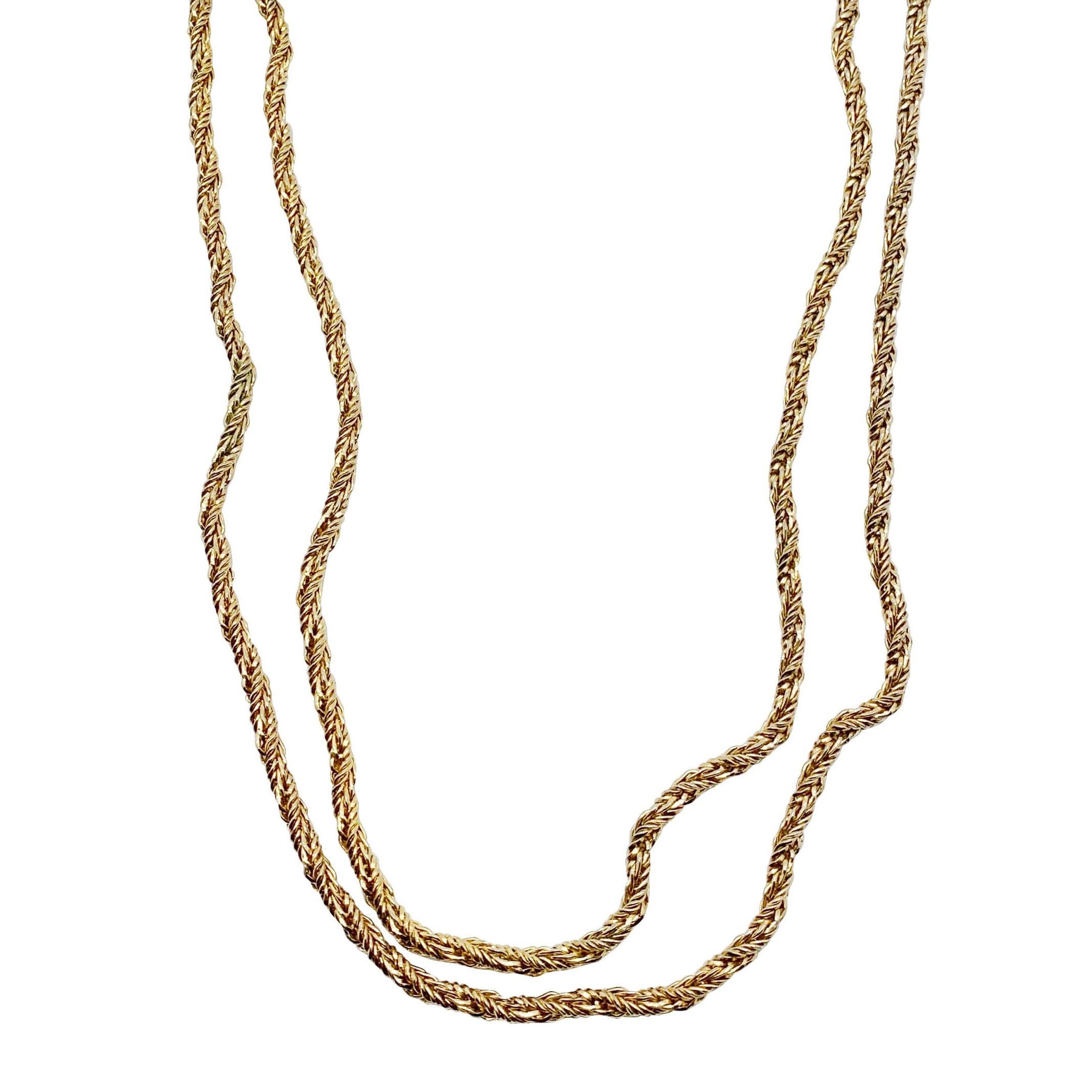 Women's or Men's Vintage Christian Dior Ultra Long Twisted Herringbone Chain 1968 For Sale