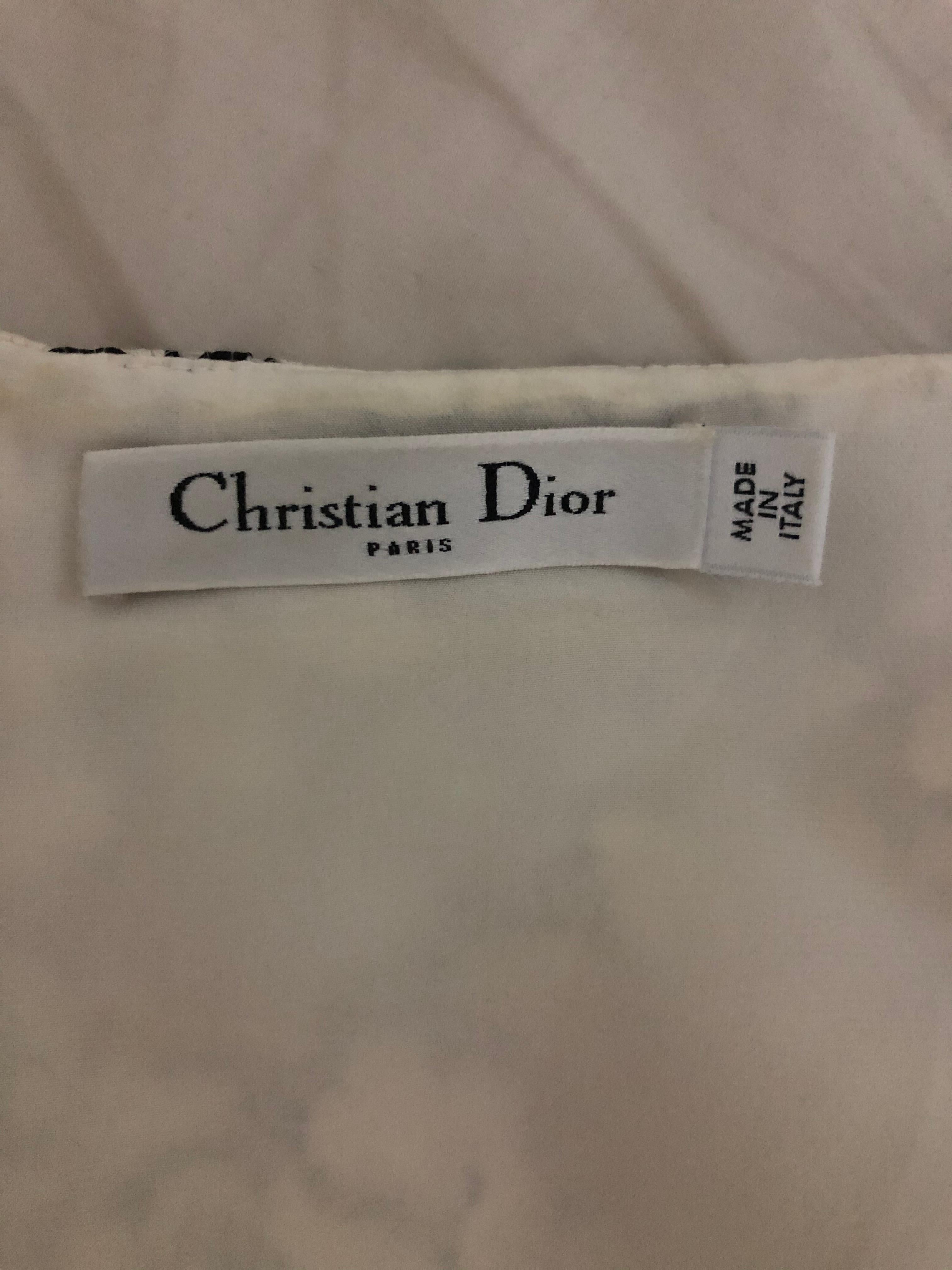 Vintage CHRISTIAN DIOR Weißes geblümtes Spitzenkleid Größe 8 im Angebot 2