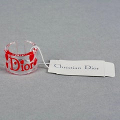 Vintage CHRISTIAN DIOR Y2K Red Heart Lucite Resin Ring
