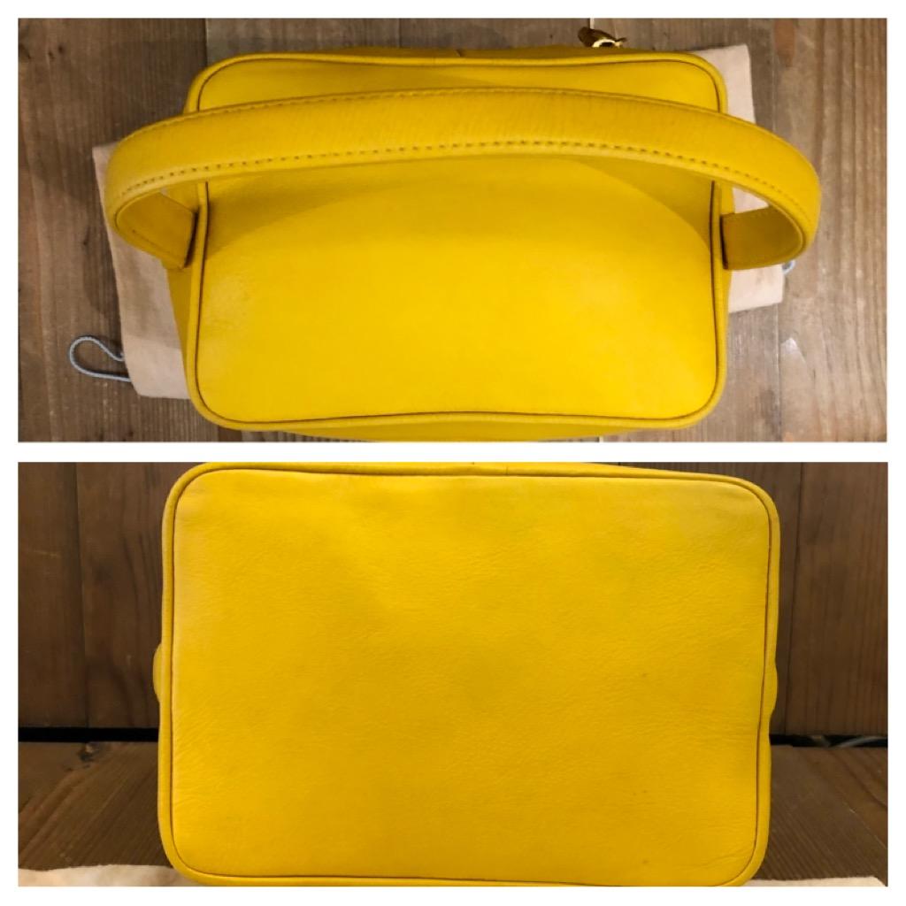 Vintage CHRISTIAN DIOR Yellow Leather Vanity Case Handbag 2